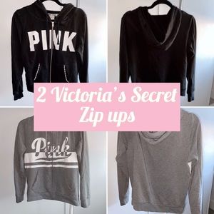 2 Victoria’s Secret zip up hoodies
